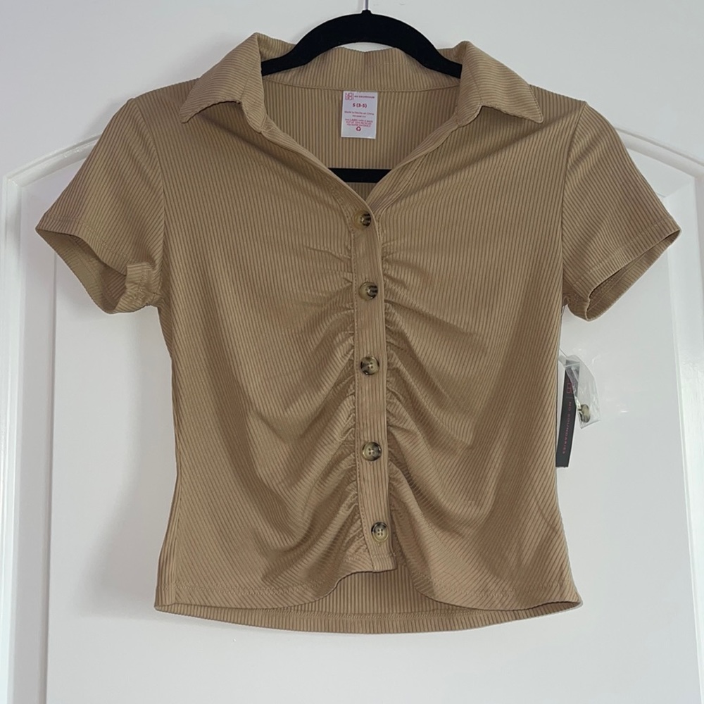 No Boundaries Cropped Button Down